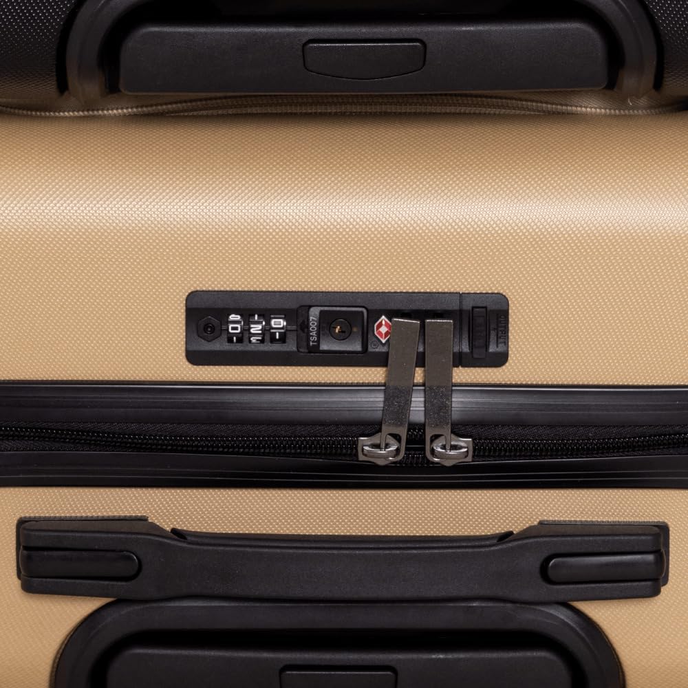 Handgepäck Trolley PackPro T20 mit TSA-Schloss und Doppelrollen, Champagne S (ABS+PC)