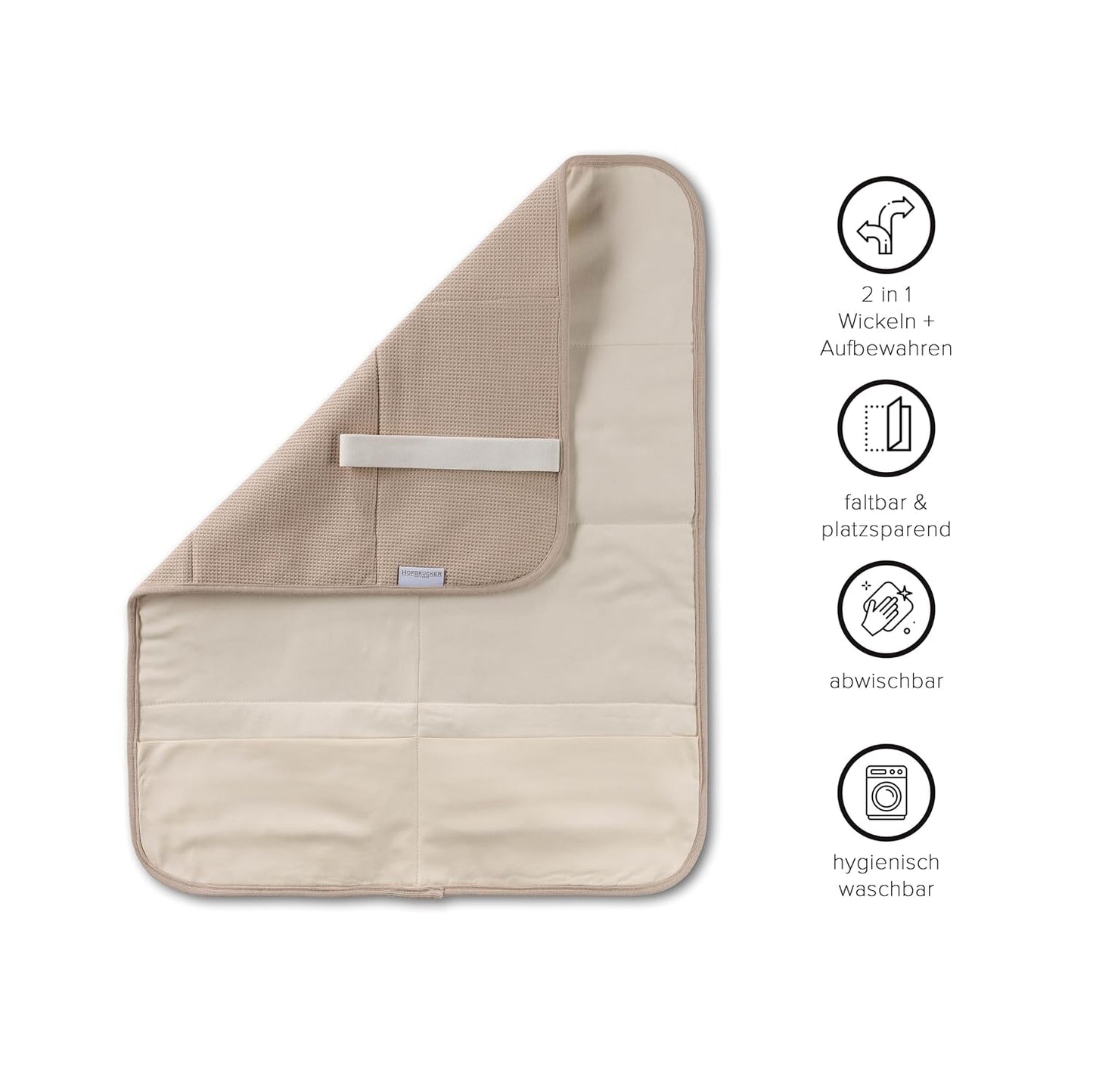 Windeltasche mit Wickelunterlage, Taupe