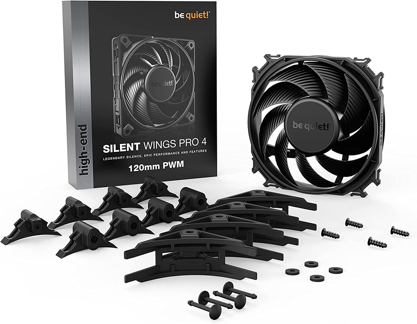 Silent Wings Pro 4 PWM 120x120x25, Gehäuselüfter, Schwarz 120mm 120mm PWM Pro