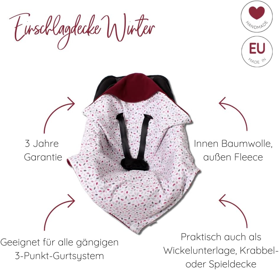 Fusssack Einschlagdecke, Hellgrün mit Sternen Winter