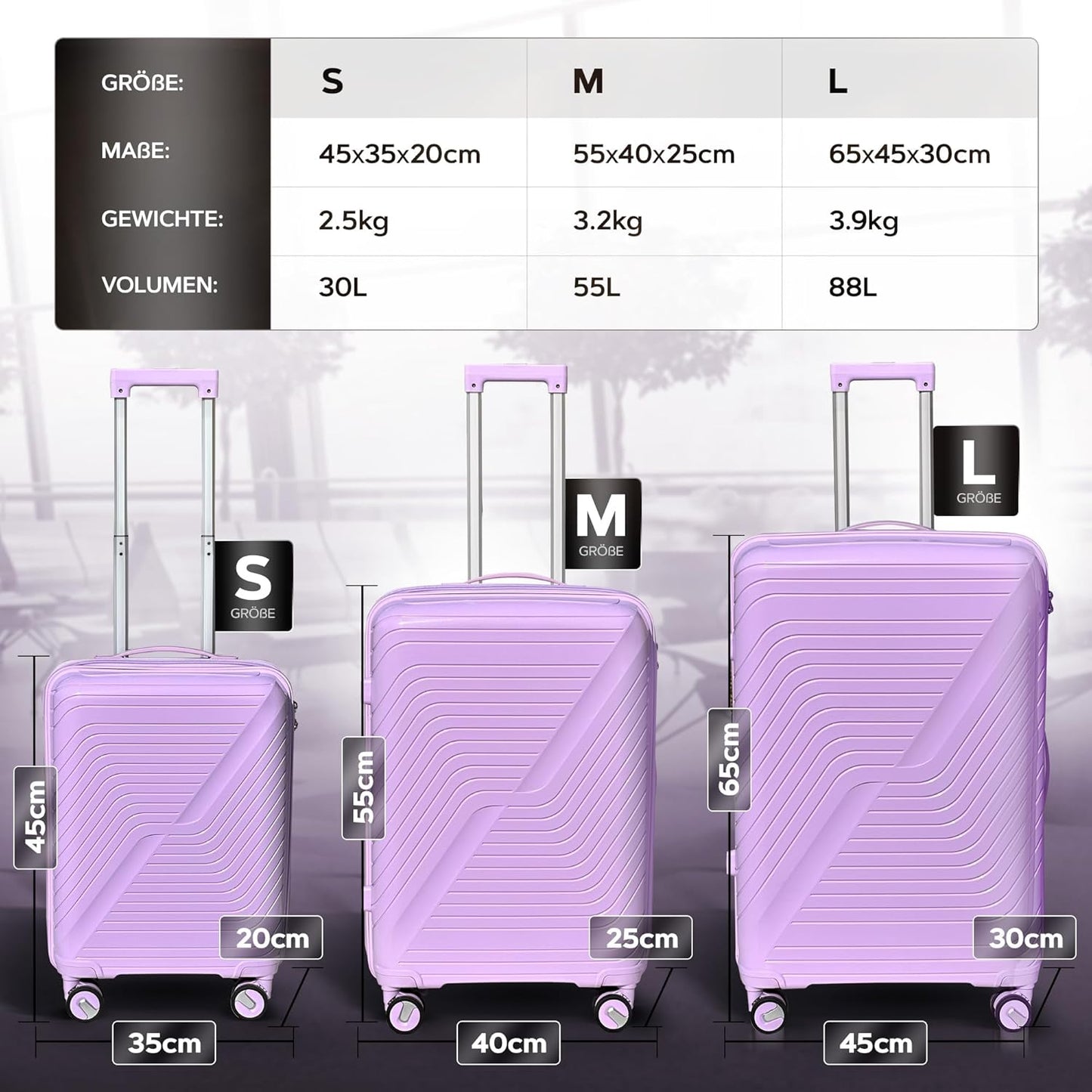 3-teiliges Reisekoffer Set, Rose V3 Set