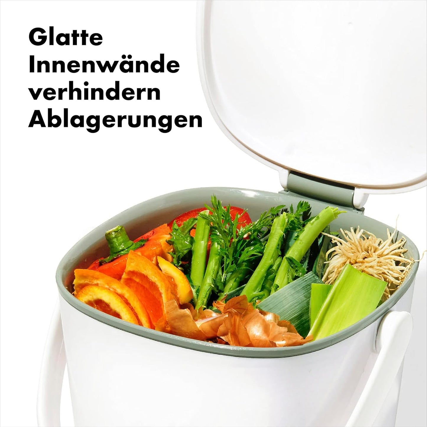 Geruchsdichter Good Grips Komposteimer, 2.8L Weiss