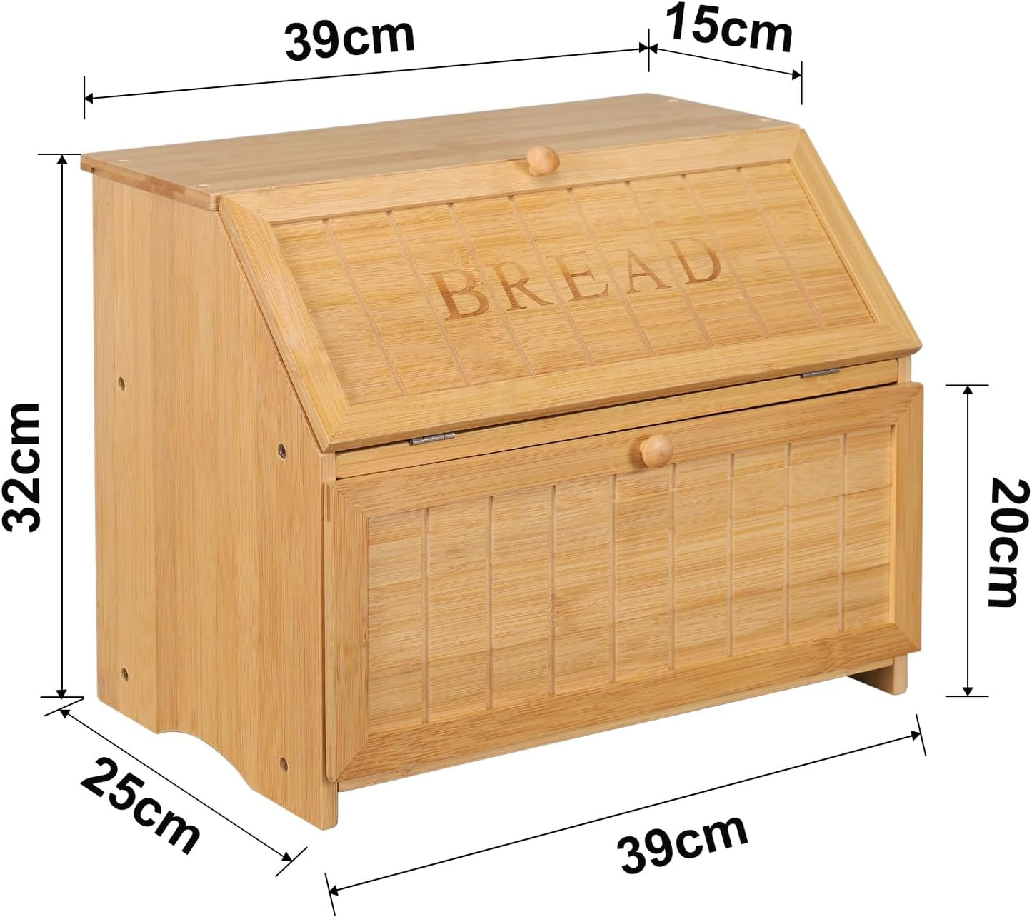 Brotkasten mit 2 Etagen, Vintage(15.3" x 9.8" x 12.6")