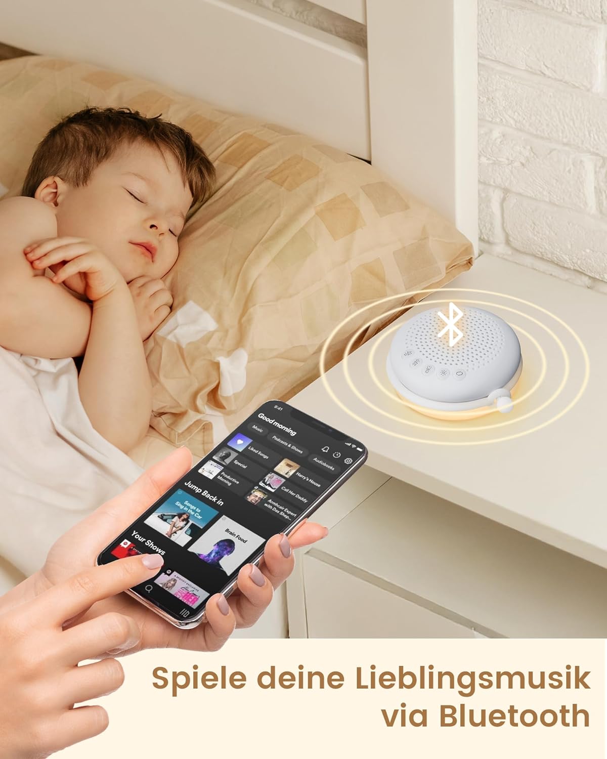 White Noise Maschine mit Nachtlicht und Timer