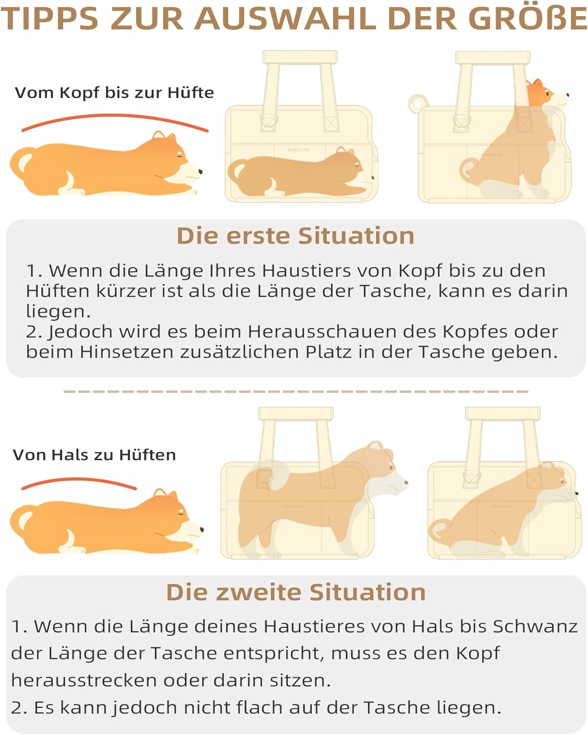 Hundetragetasche C01 für kleine Hunde, 43 * 19 * 31 cm Gray