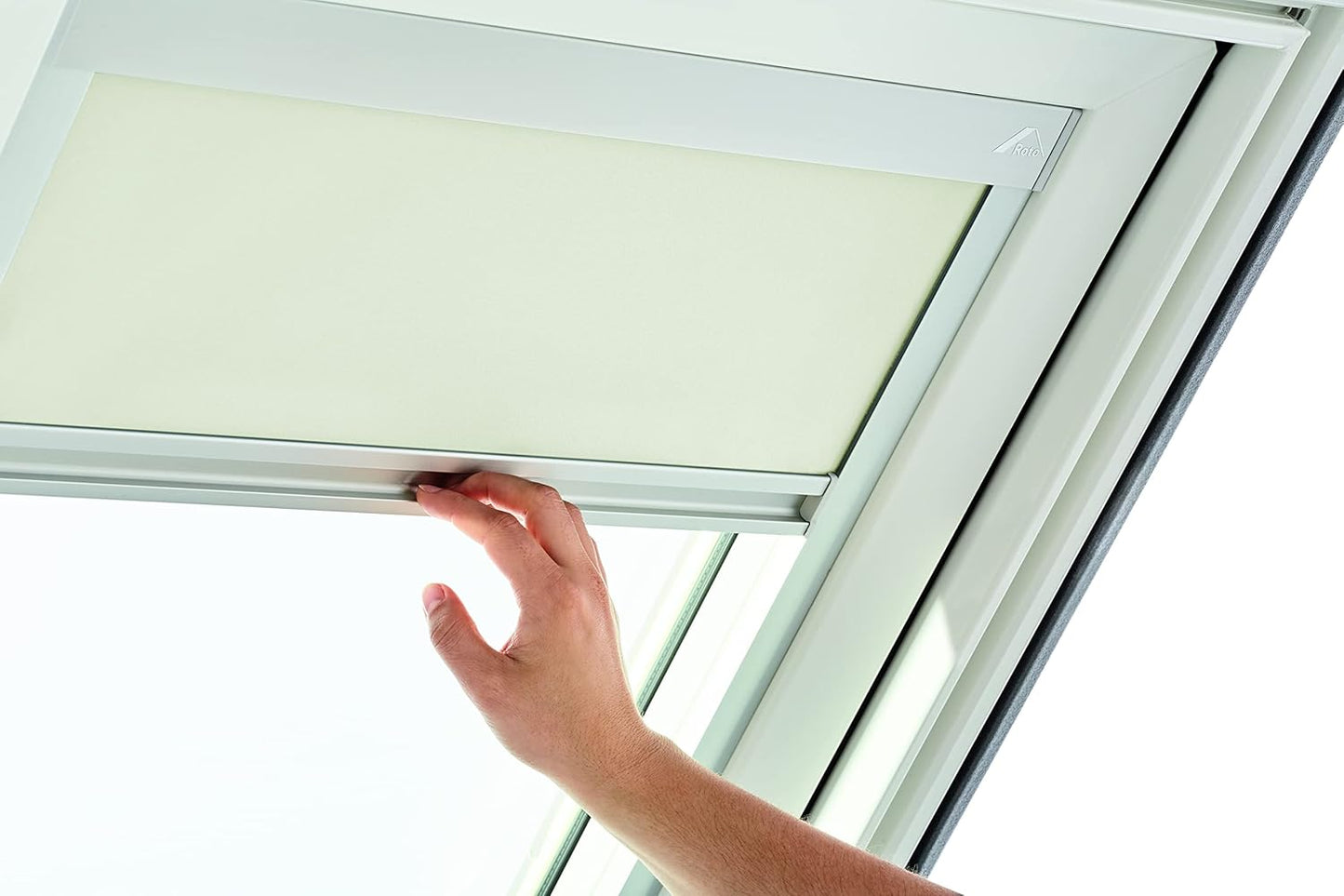 Dachfenster-Verdunkelungsrollo ZRV, Beige, B95 x H98 cm, Führungsschiene Silber