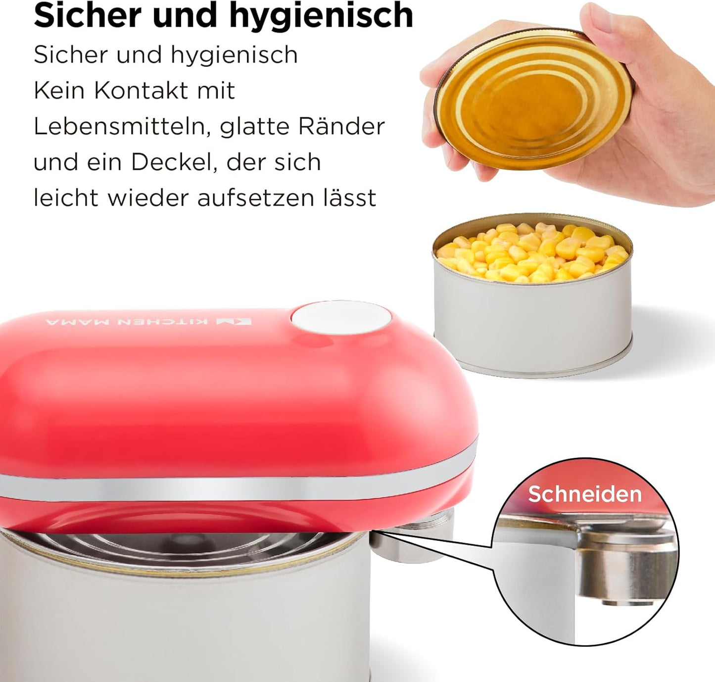 Elektrischer Dosenöffner Mini Plus, Rot