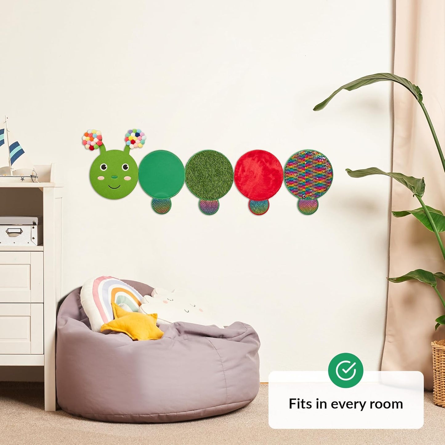 Sensorik-Wandpaneel für Kinder, Caterpillar