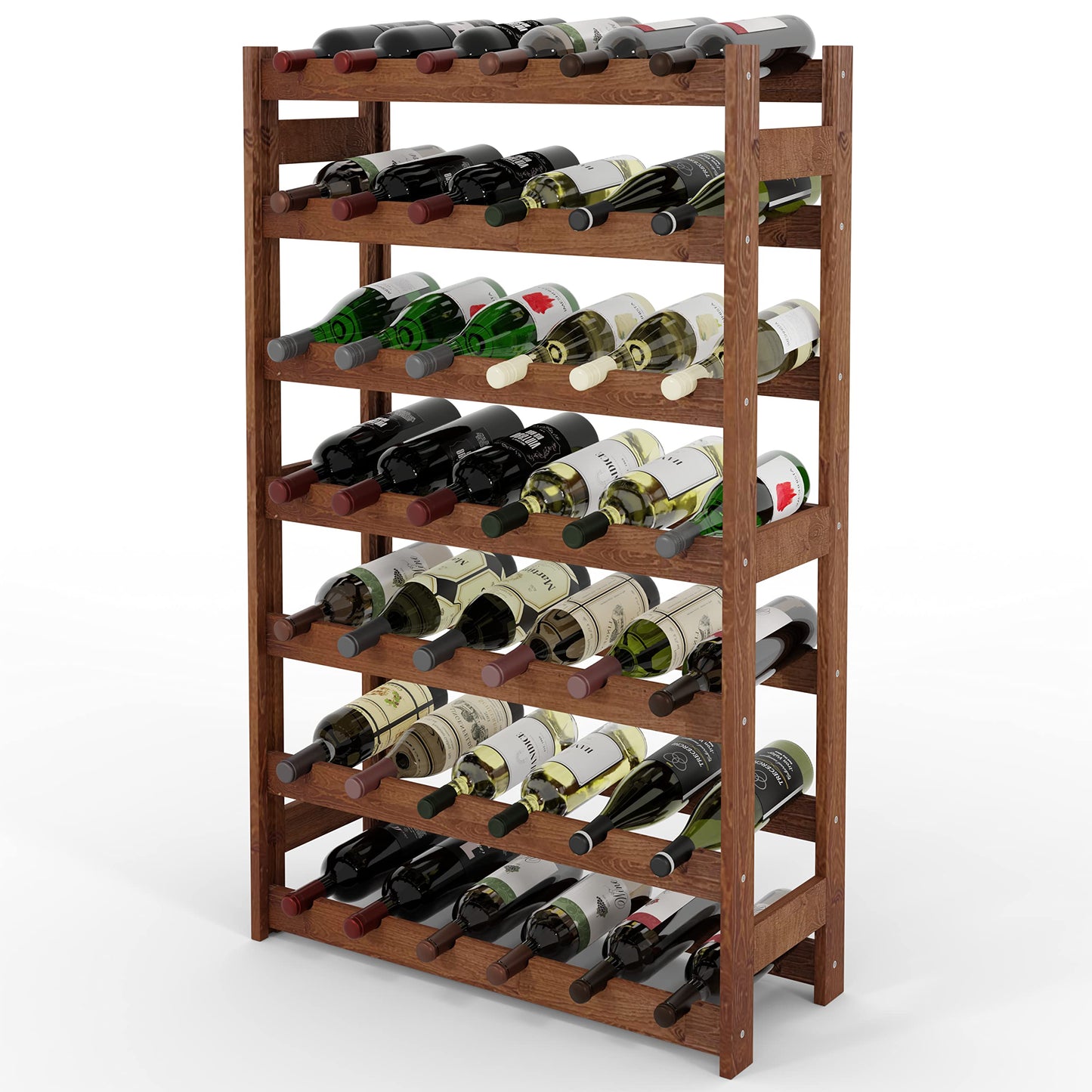 Weinregal Modell RW-1-42, Braun RW-1-42, 102 x 63 x 25, 7 liegen, für 42 Flaschen