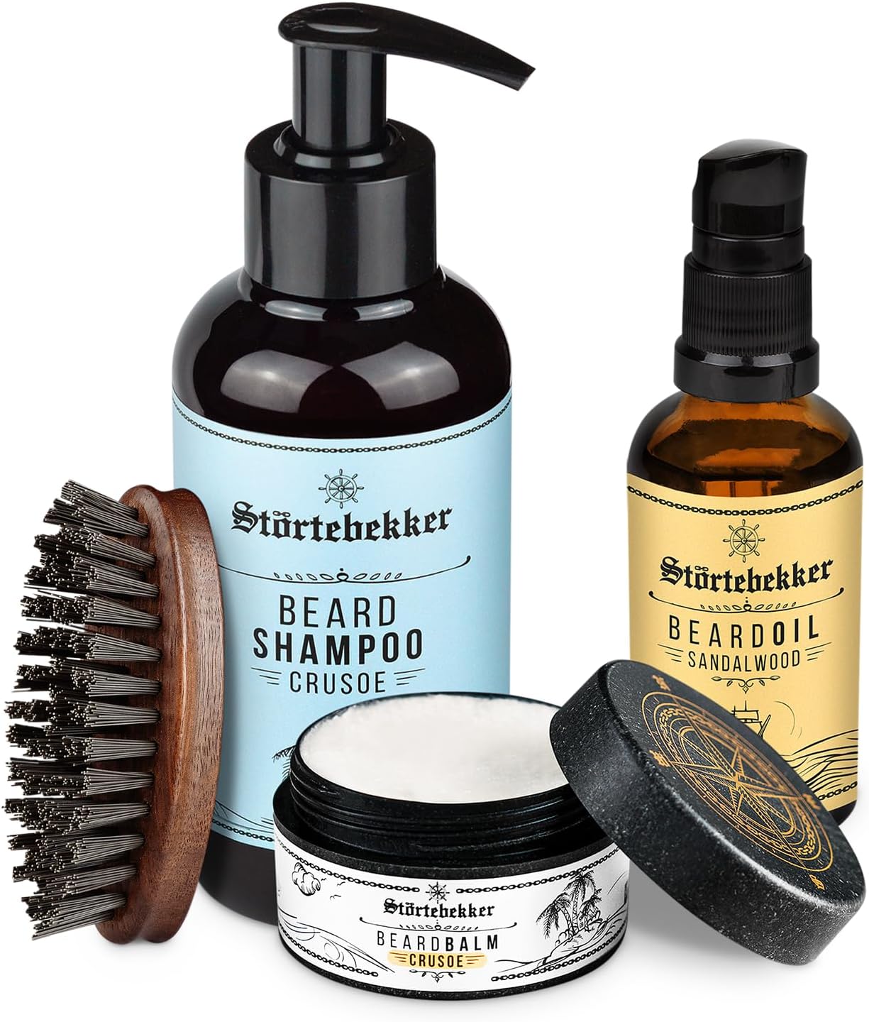 4-teiliges Bartpflege-Set, Sandelholz