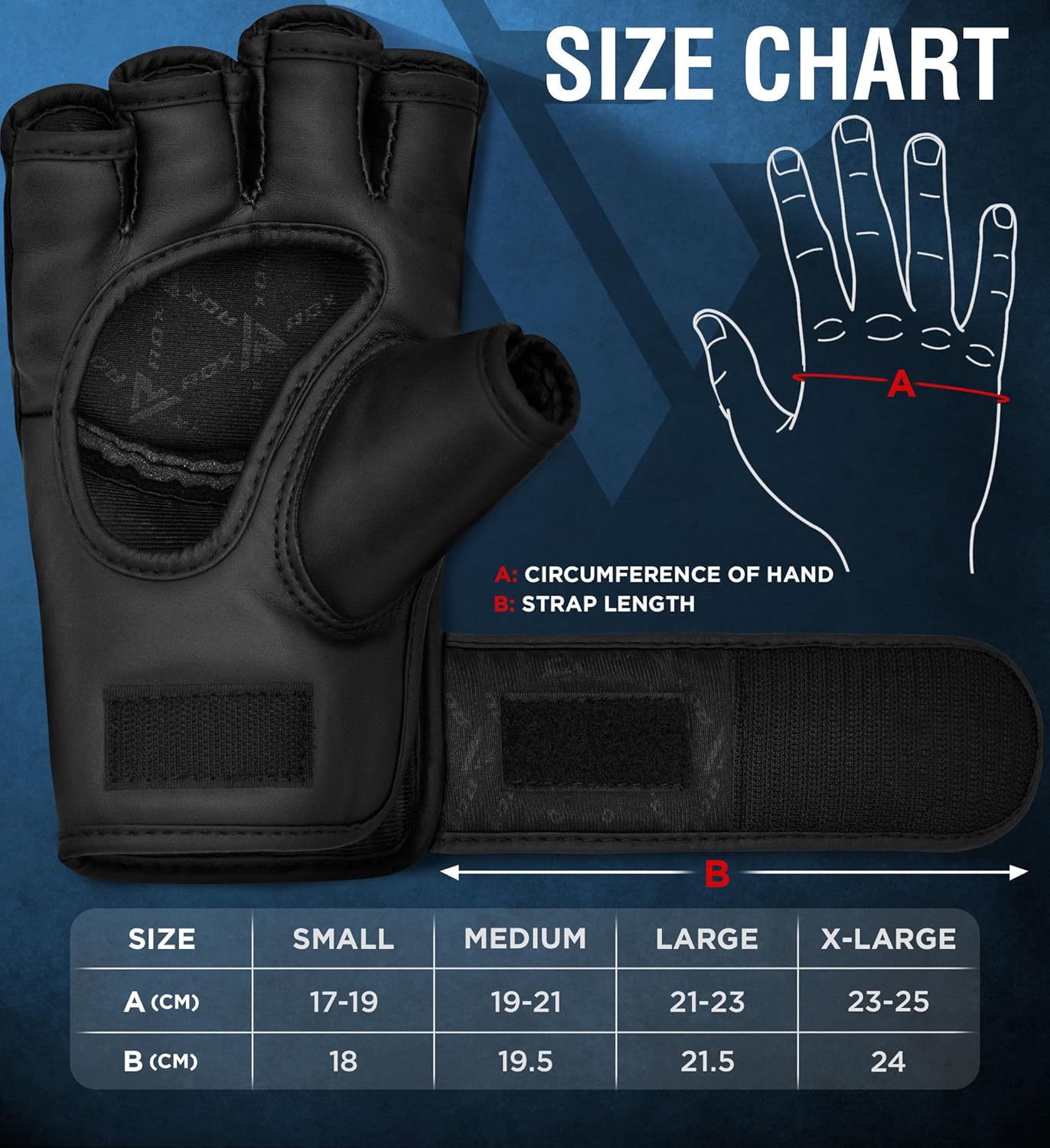 MMA Trainingshandschuhe, XL Blau - blau