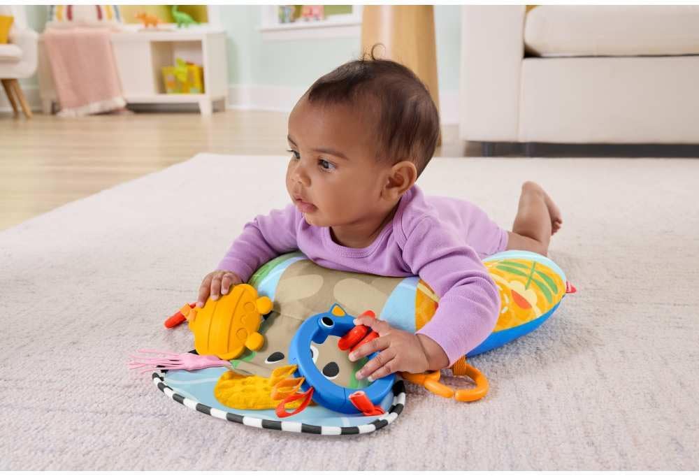Babyspielkissen mit Beissring und Rassel
