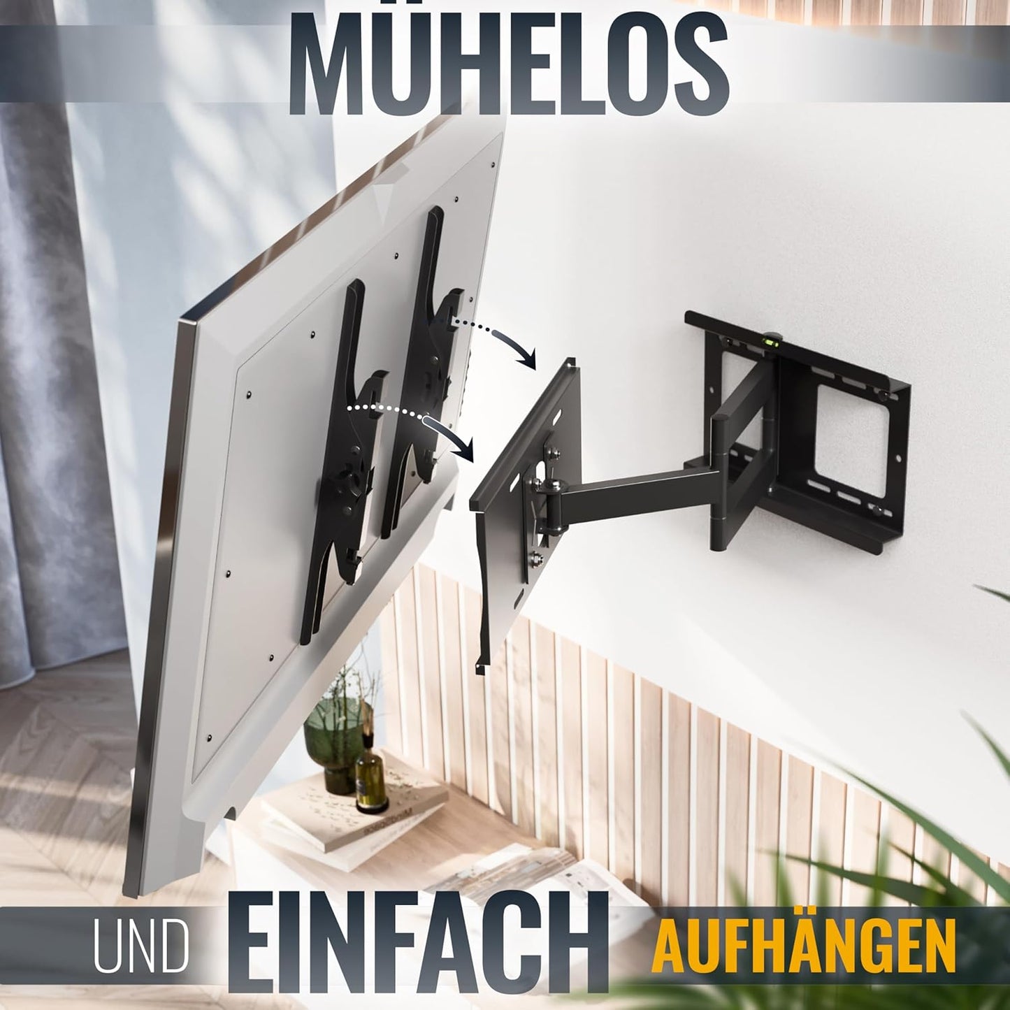 Schwenkbare TV Wandhalterung R23-S, 31-65 Zoll, neigbar, TV Wandhalterung R23-S