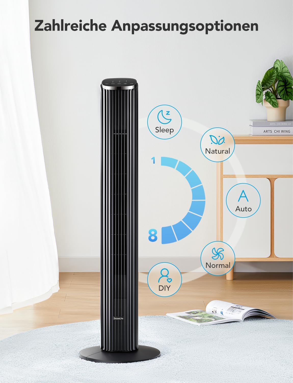 Intelligenter Turmventilator mit App-Steuerung