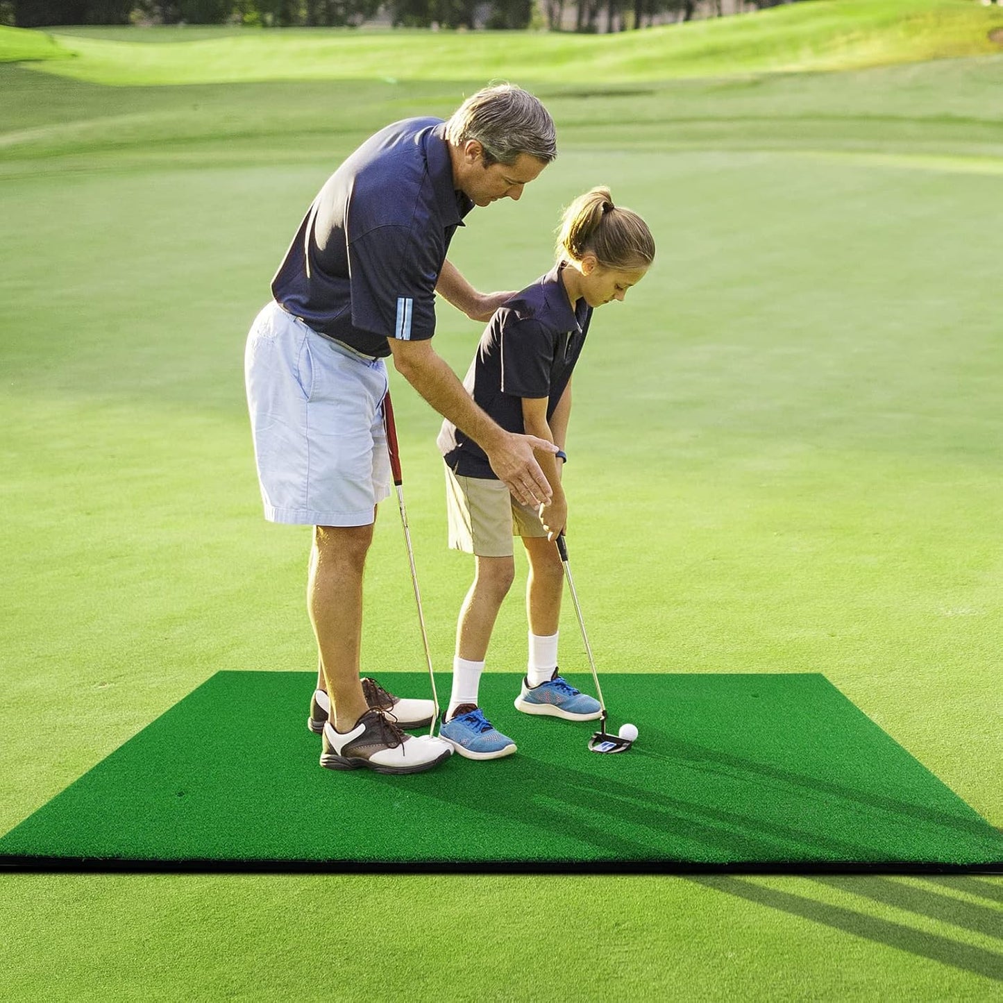 Faltbare Golf-Abschlagmatte mit Tees