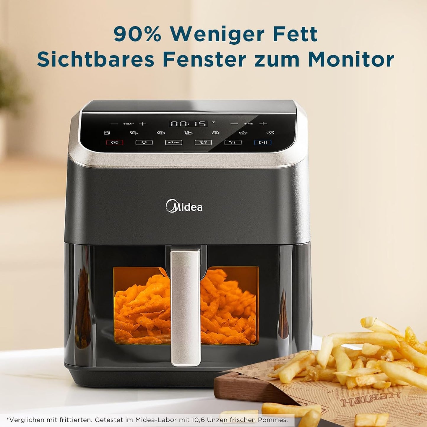 Heissluftfritteuse, 5L|Schwarz/Grau Plus