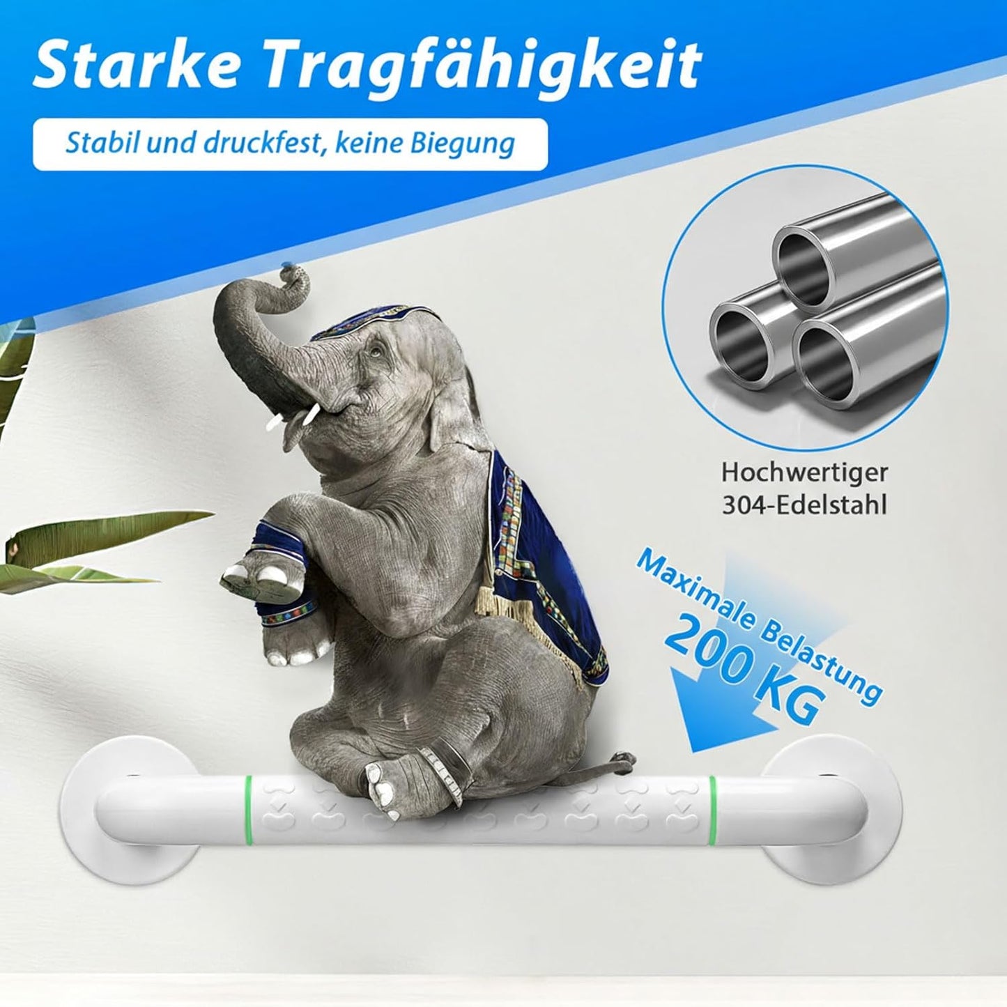 Handlauf-Set Edelstahl für Dusche (2 x 40 cm), 40CM*2