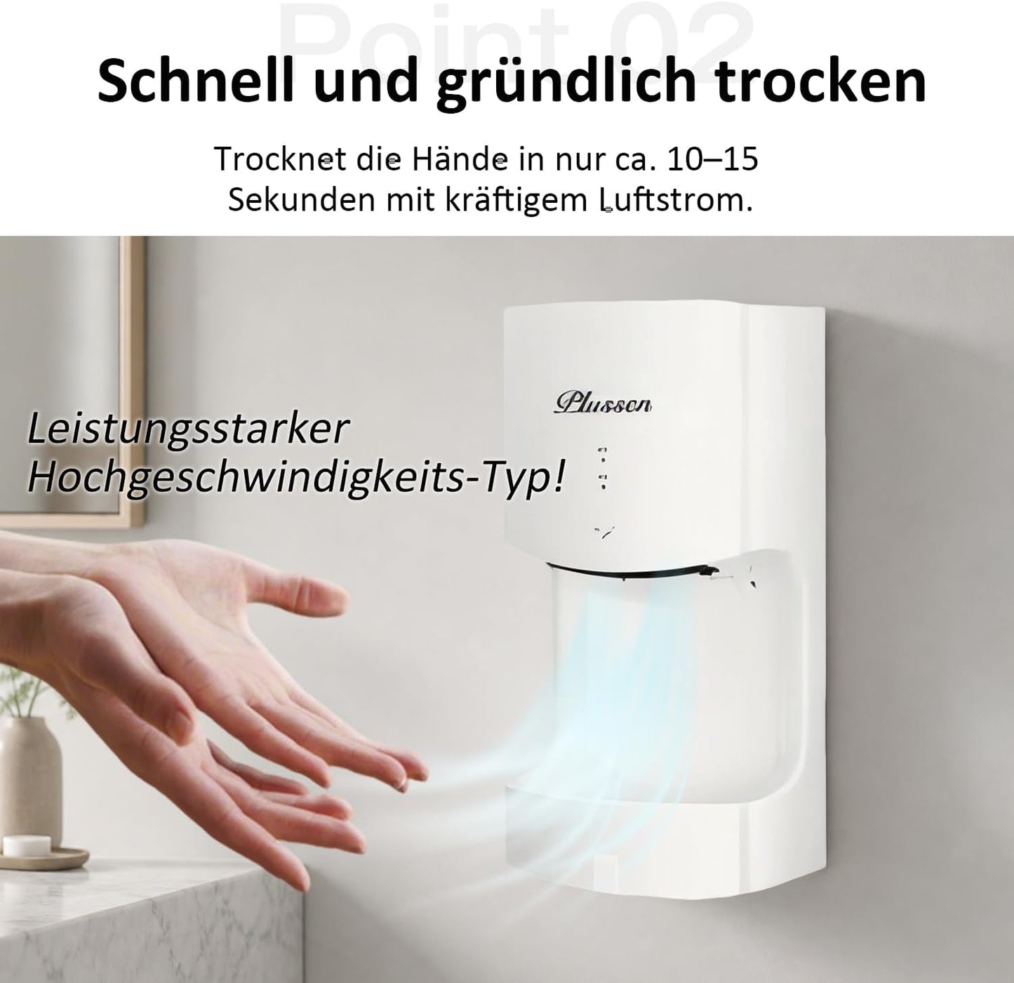Automatischer Händetrockner mit Infrarot-Sensor