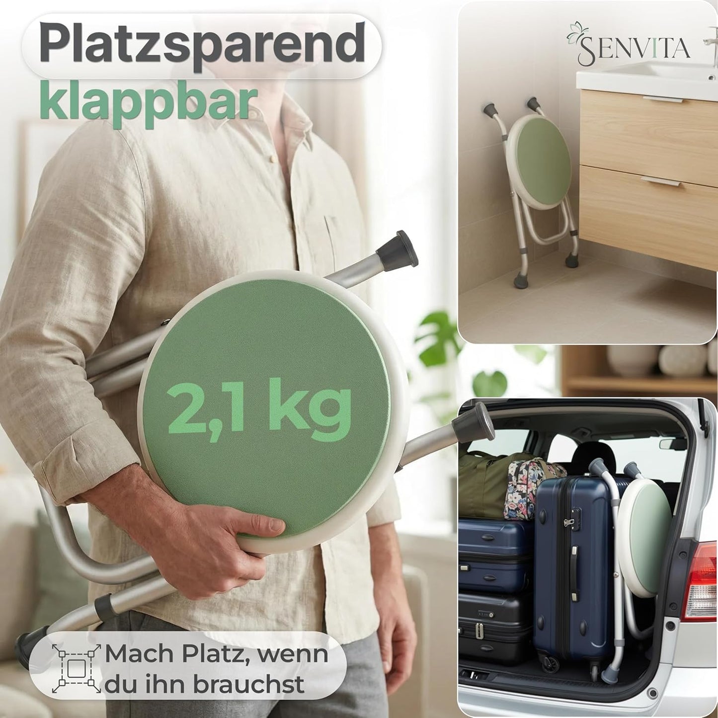 Klappbarer Duschhocker