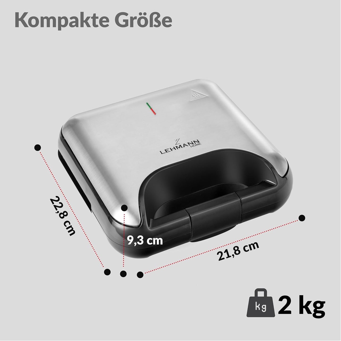 3-in-1 Sandwichmaker mit austauschbaren Platten