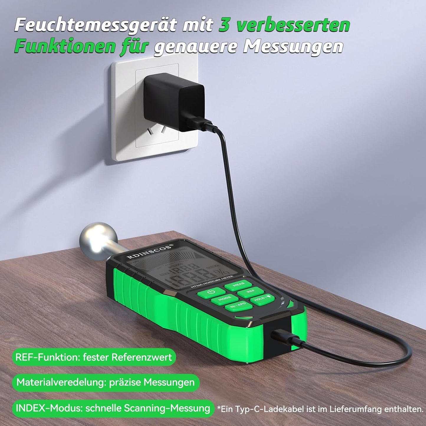 Feuchtigkeitsmessgerät für Wände und Mauerwerk, MT36S01