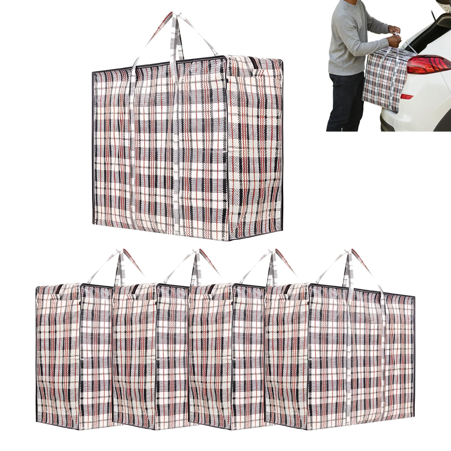 5er-Set Jumbo Aufbewahrungstaschen, Schwarz 5er Set