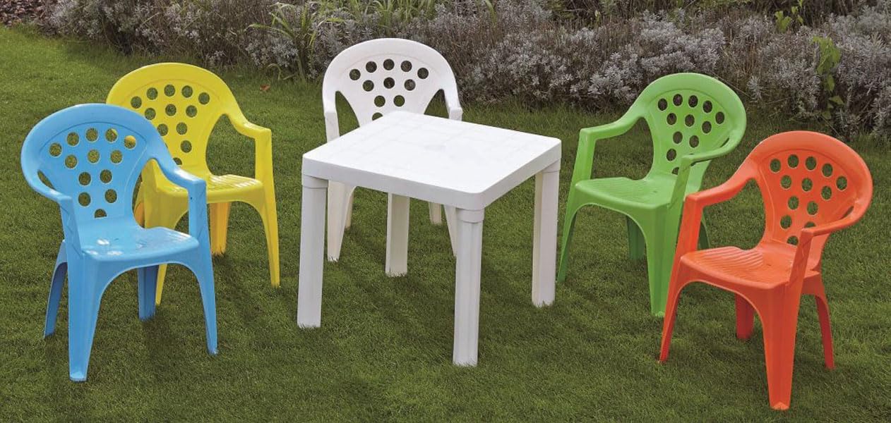 Kinder Garten-Sitzgruppe (1 Tisch, 4 Stühle), 1 Tisch 4 Stühle bunt