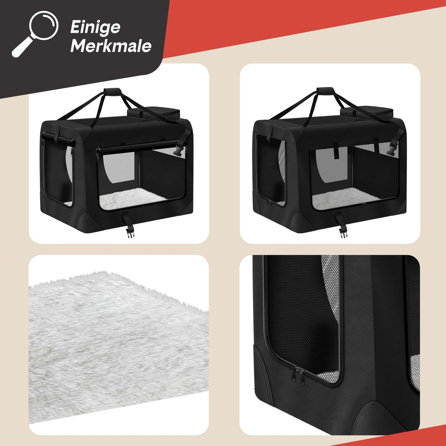 Faltbare Hunde-Transportbox, S - 49x34x34 cm