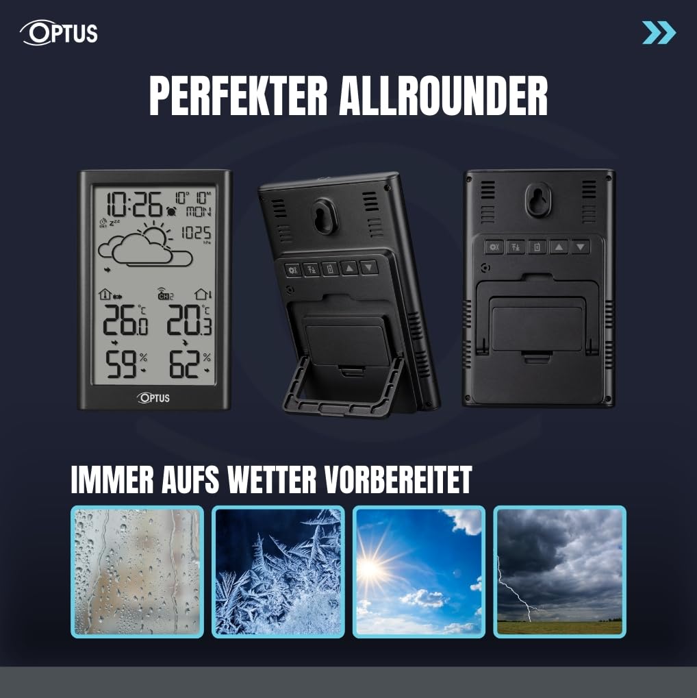 Funkwetterstation mit Aussensensor und DCF-Uhr