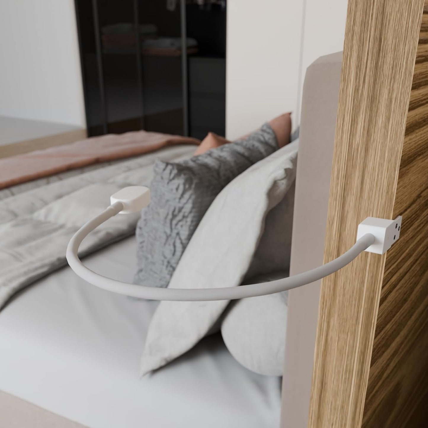 LED-Bettleuchte mit flexiblem Arm, dimmbar, USB-C, 1er Set Weiss