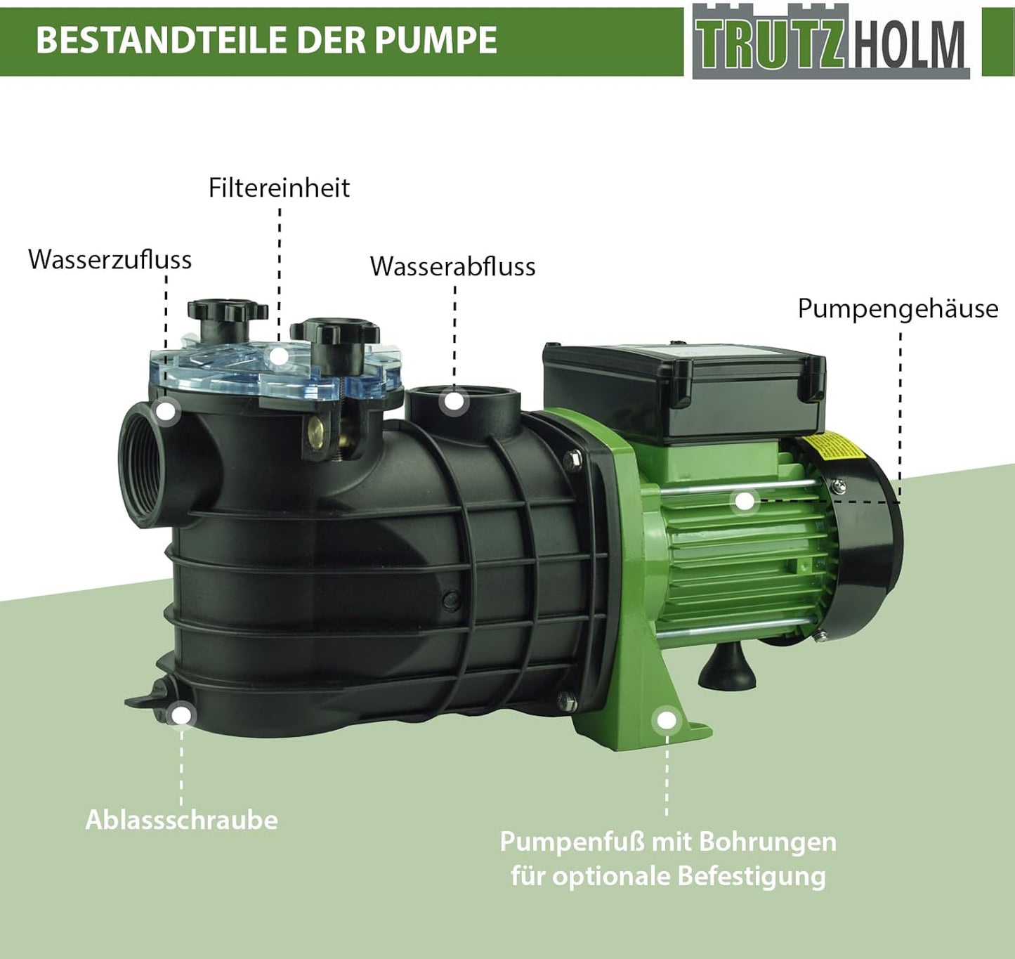 Schwimmbadpumpe, 550W / 10m³l/h