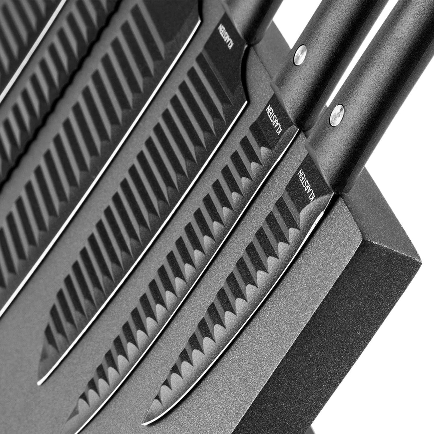 6-teiliges magnetisches Messerblock-Set, Schwarz