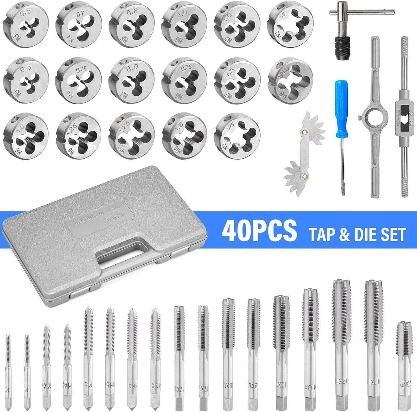 Gewindeschneider-Set M3-M12 (40-teilig)