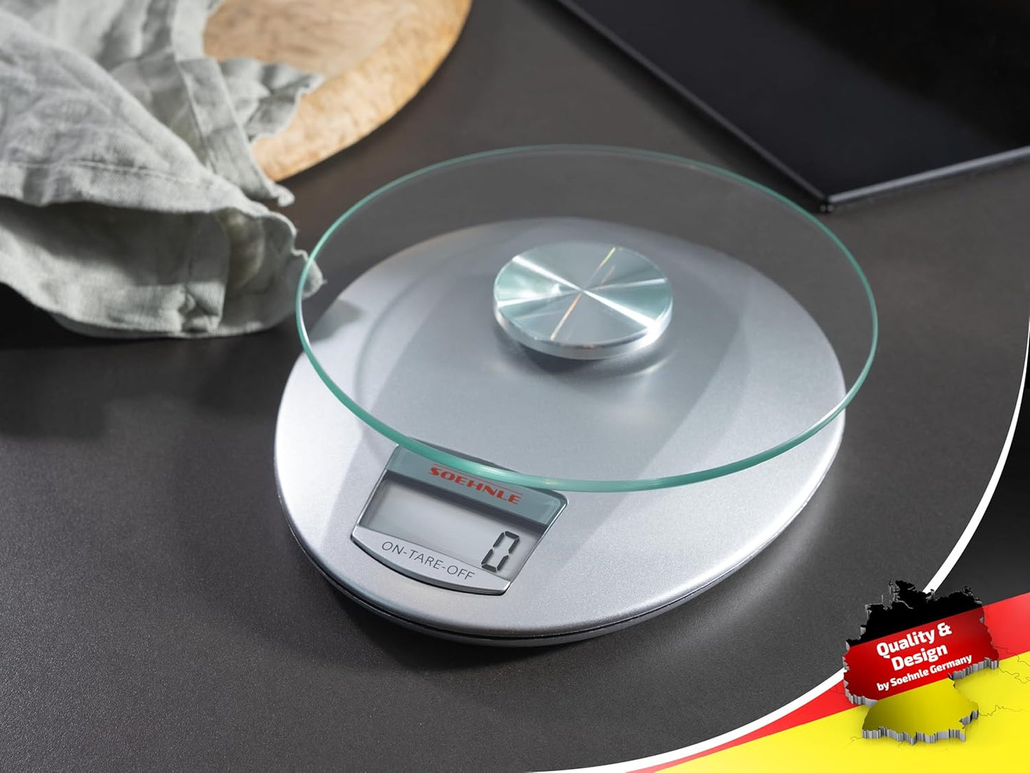Digitale Küchenwaage mit Zuwiegefunktion (5 kg), Silber