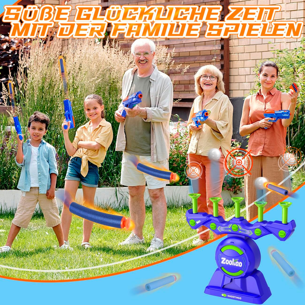 Hover Spielzeug Pistole für Zielscheiben, Blau