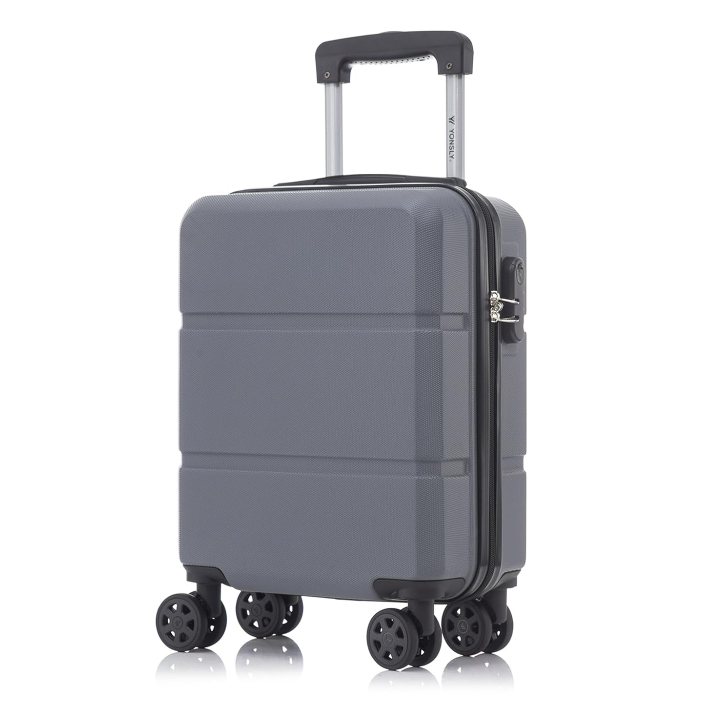 Hartschalen-Handgepäckkoffer mit Zahlenschloss, S (46cm-25L) YS1 Grau