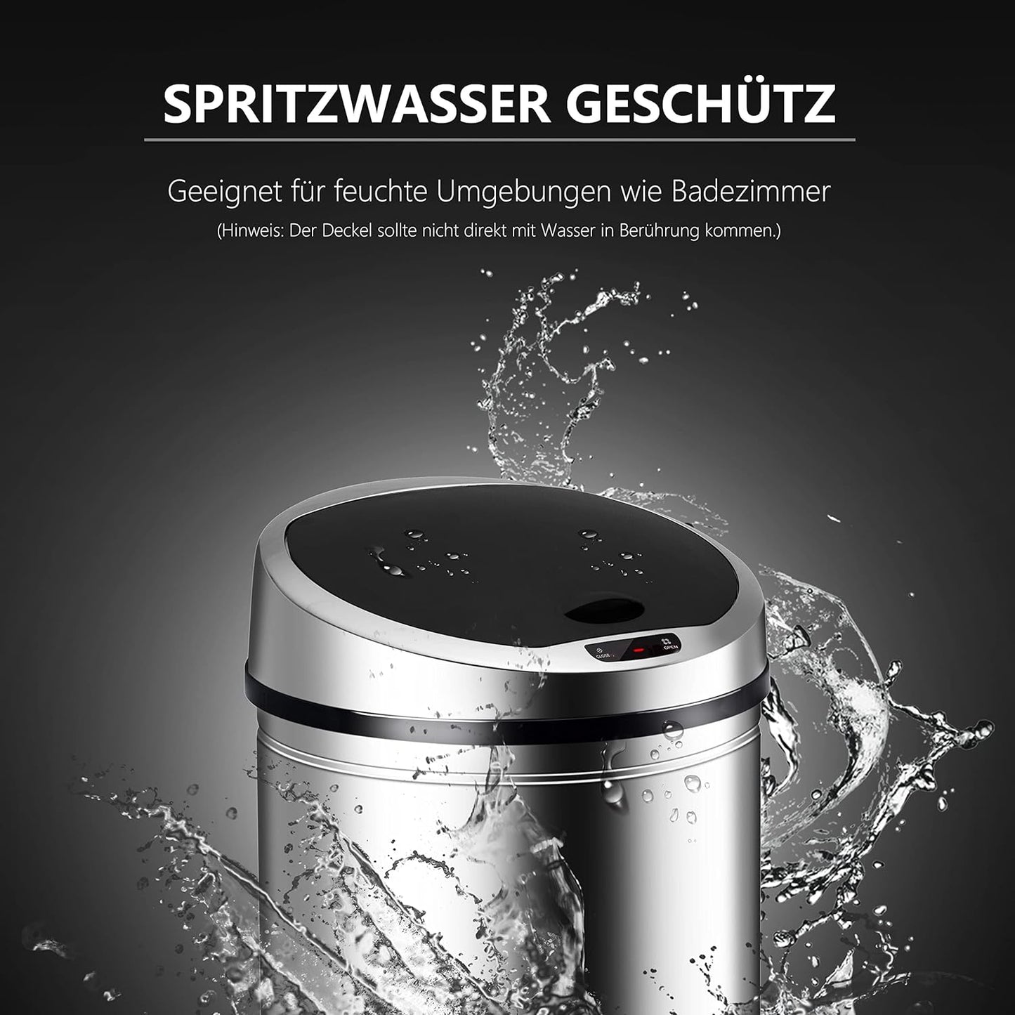 Mülleimer, 30 Liter, Chrom