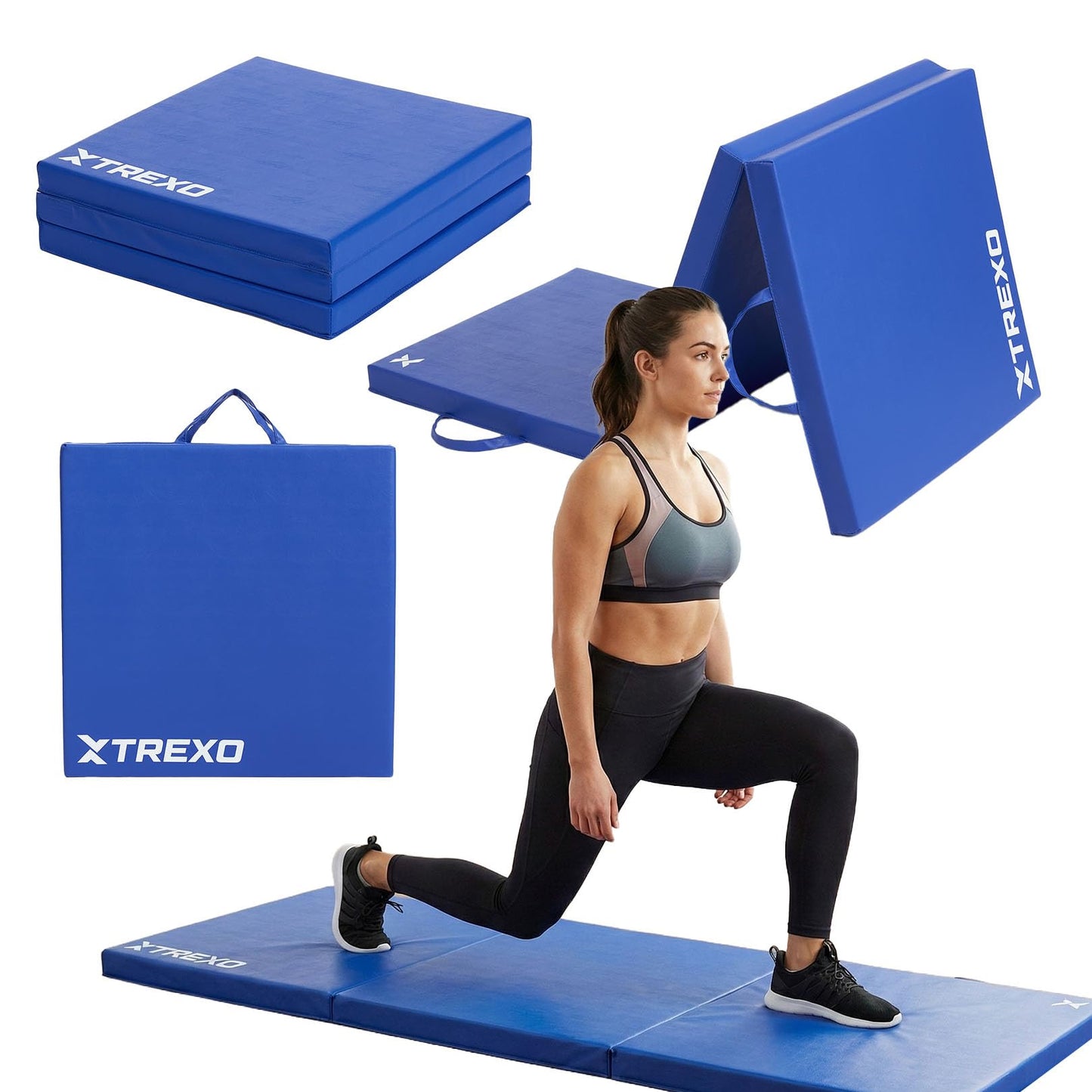 Faltbare Turnmatte für Fitness, Blau