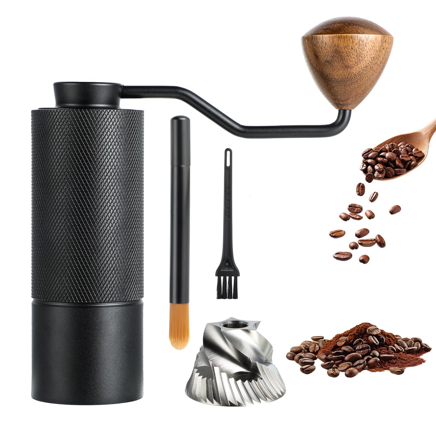Manuelle Kaffeemühle mit Edelstahl-Kegelmahlwerk