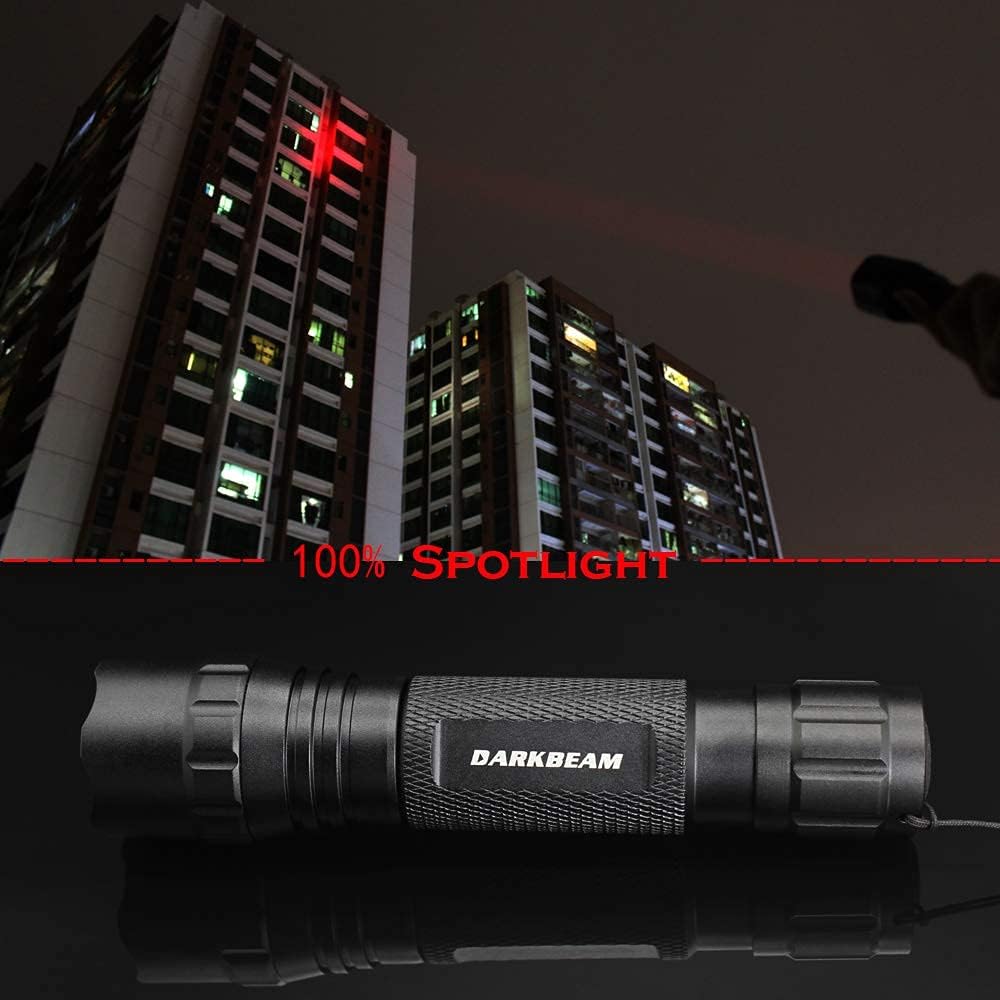 Rotlicht-Taschenlampe mit Zoomfunktion, USB-aufladbar, Rotlicht Taschengrösse