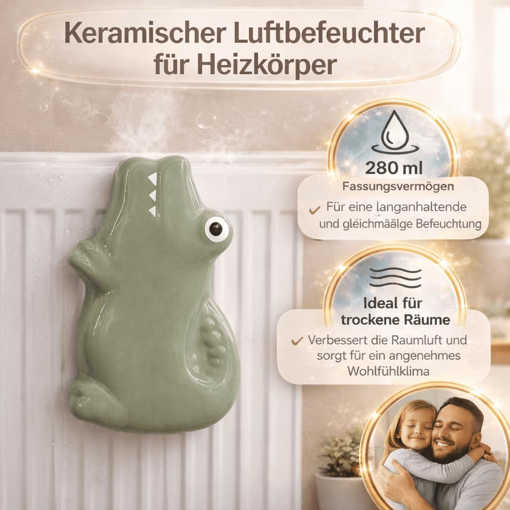 6-teiliges Luftbefeuchter-Set für Heizung Krokodile, Krokodile