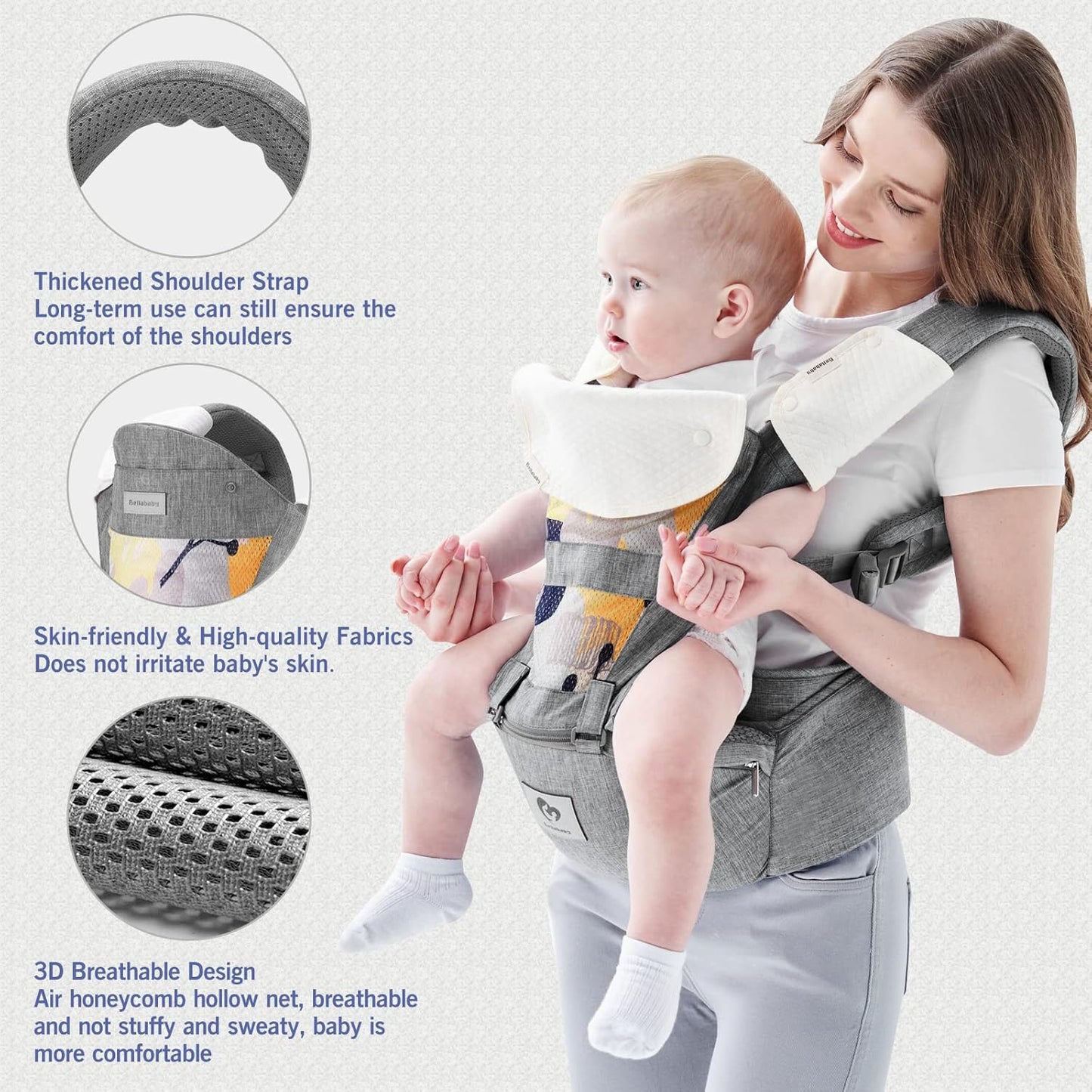 All-In-One Babytrage mit 3 Tragepositionen