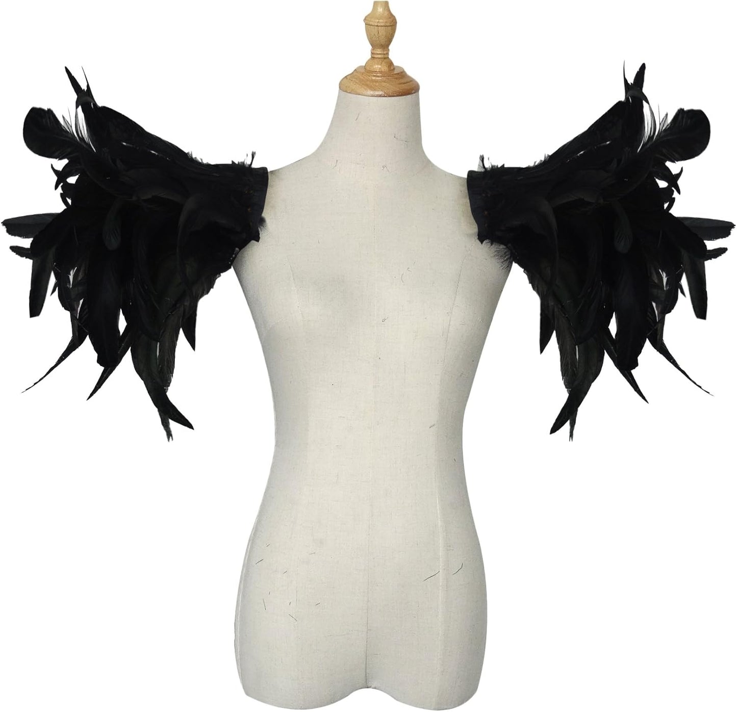 Gothic Federschulterklappen, Schwarz