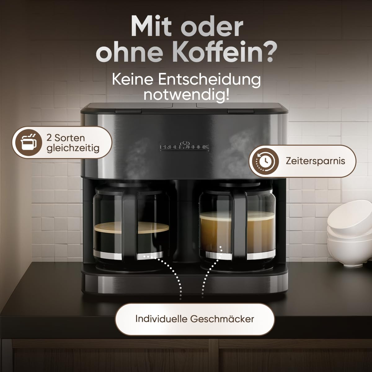 PC-KAD 1308 Doppel Kaffeemaschine mit 2 Brühsystemen