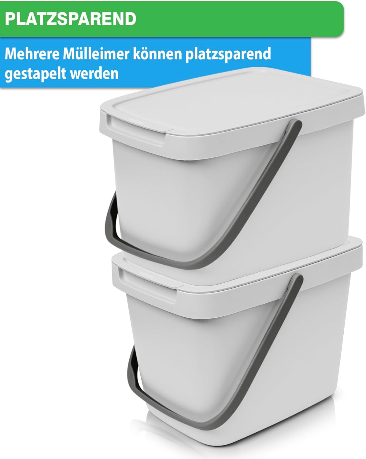 Biomülleimer mit Deckel, Grau 1 Stk