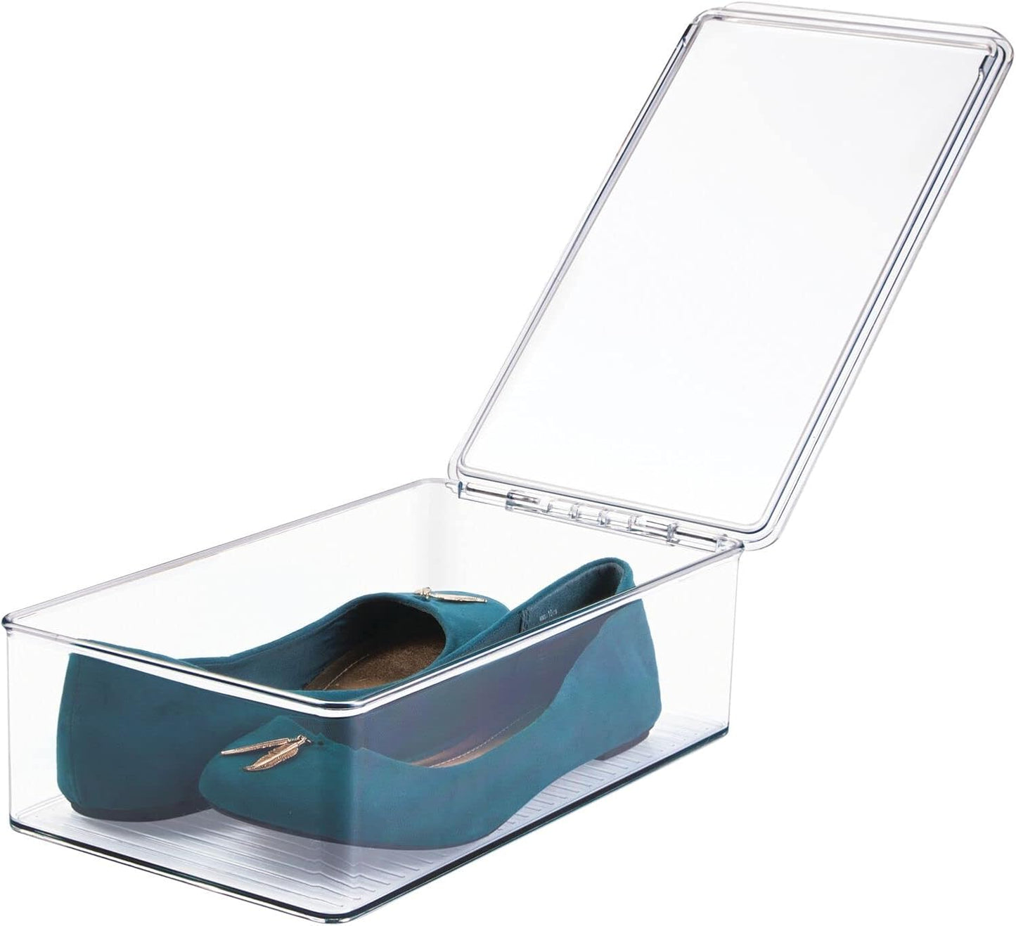 Stapelbare Schuhboxen-Set (2 Stück, durchsichtig), 18,3 x 32,3 x 9,4 cm