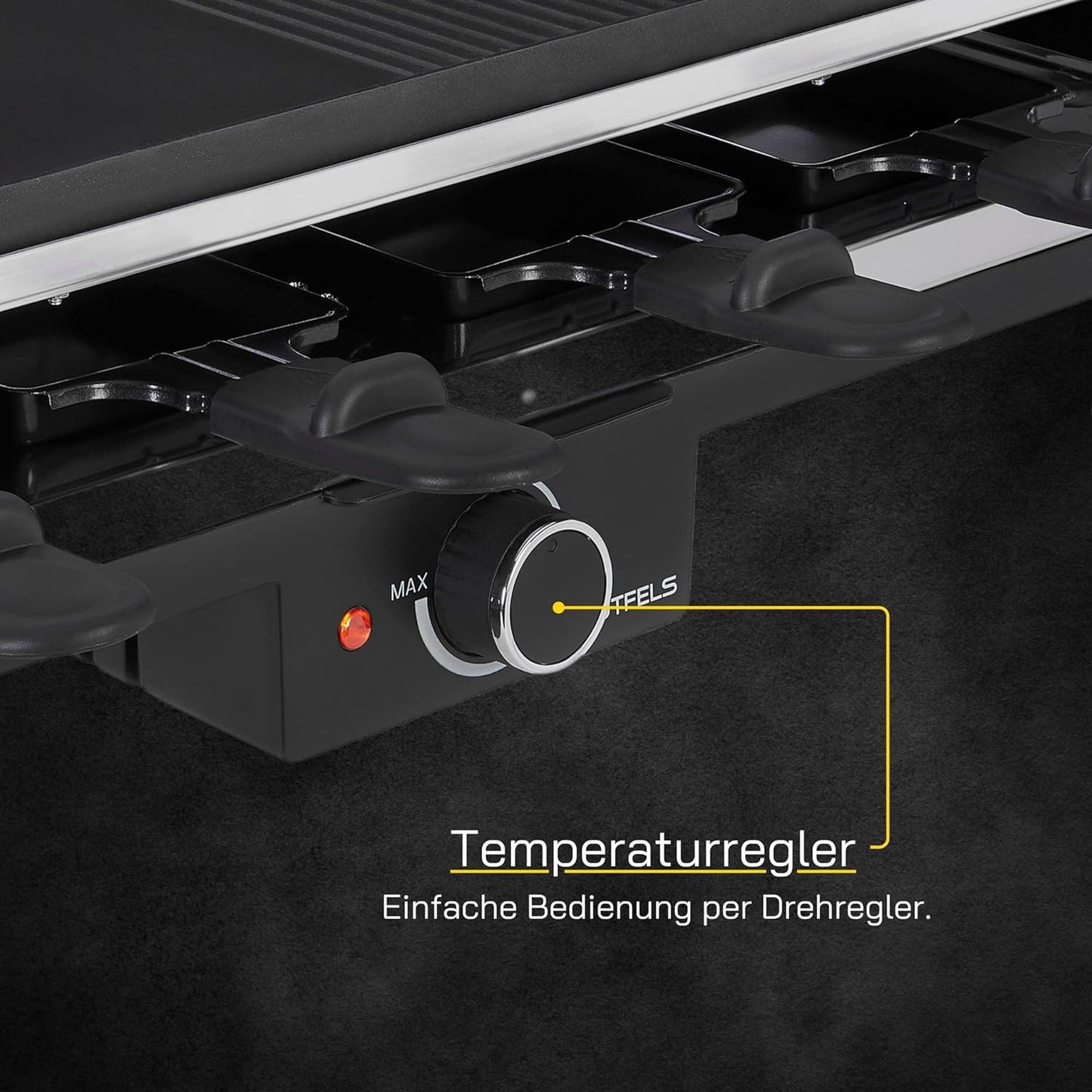 Raclette 4020, 8 Pfannen; Schwarz-inox