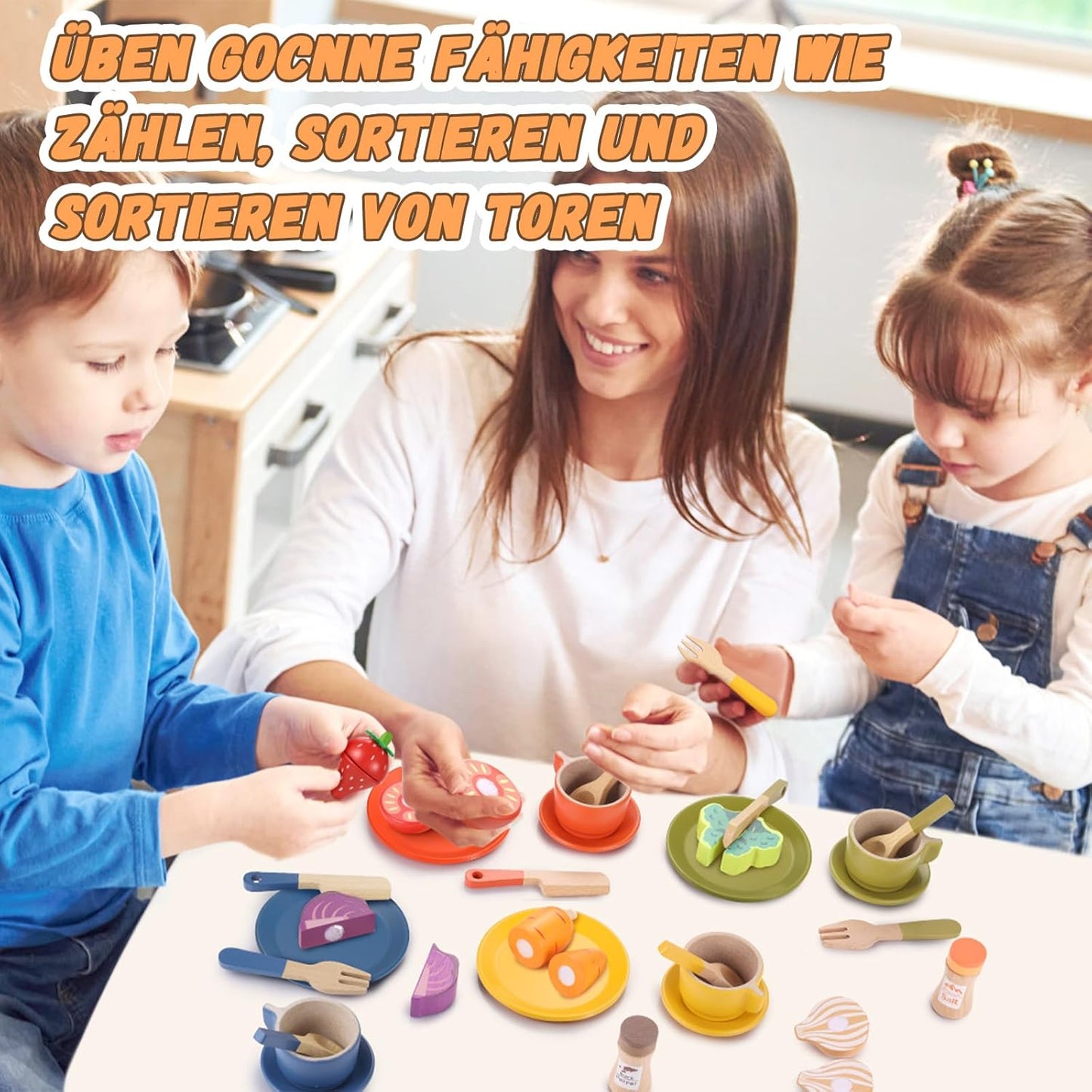 Holz-Küchenzubehör-Set für Kinderküche, 1_helle Farbe