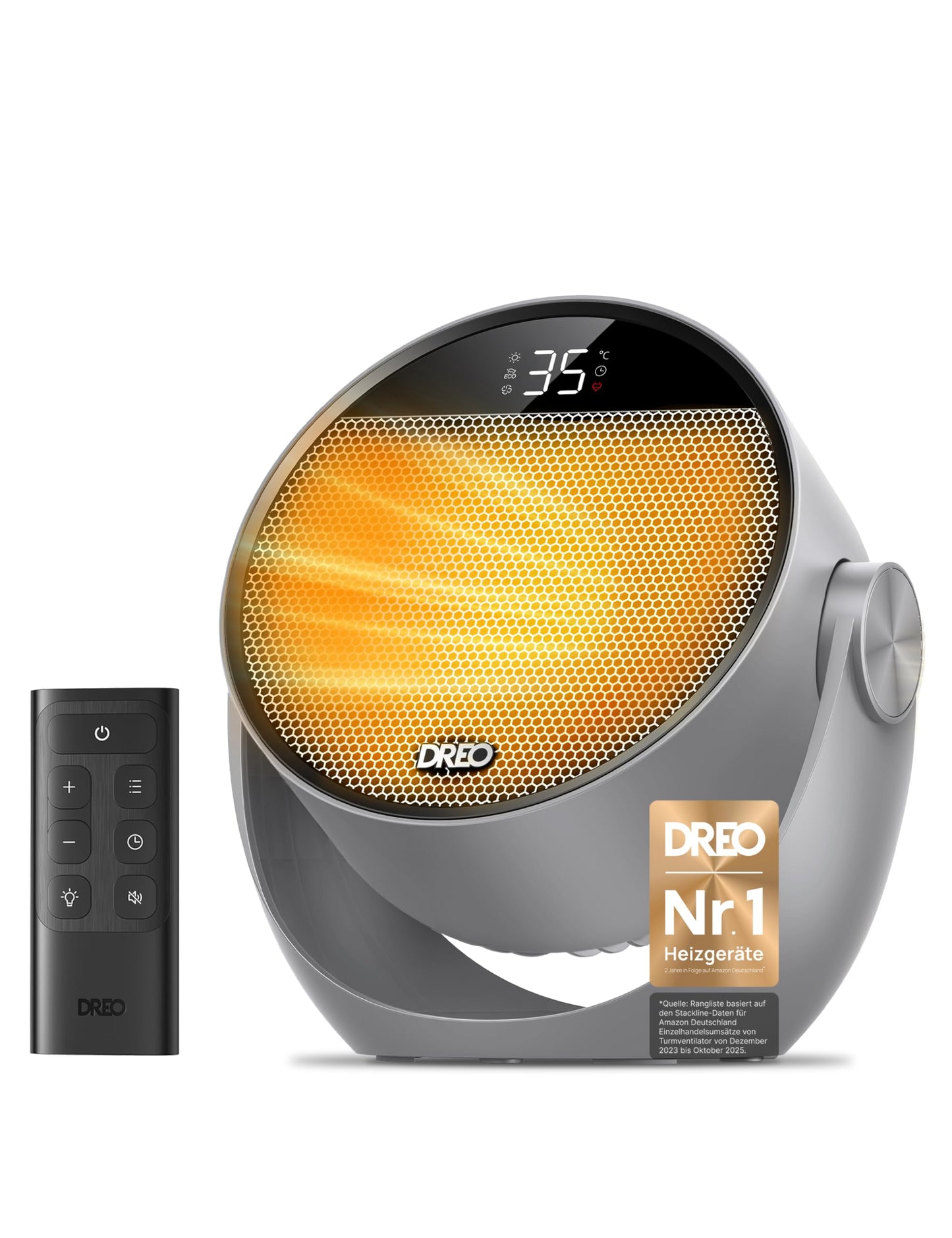 Heizlüfter DR-HSH020 mit Thermostat und Timer, Grau
