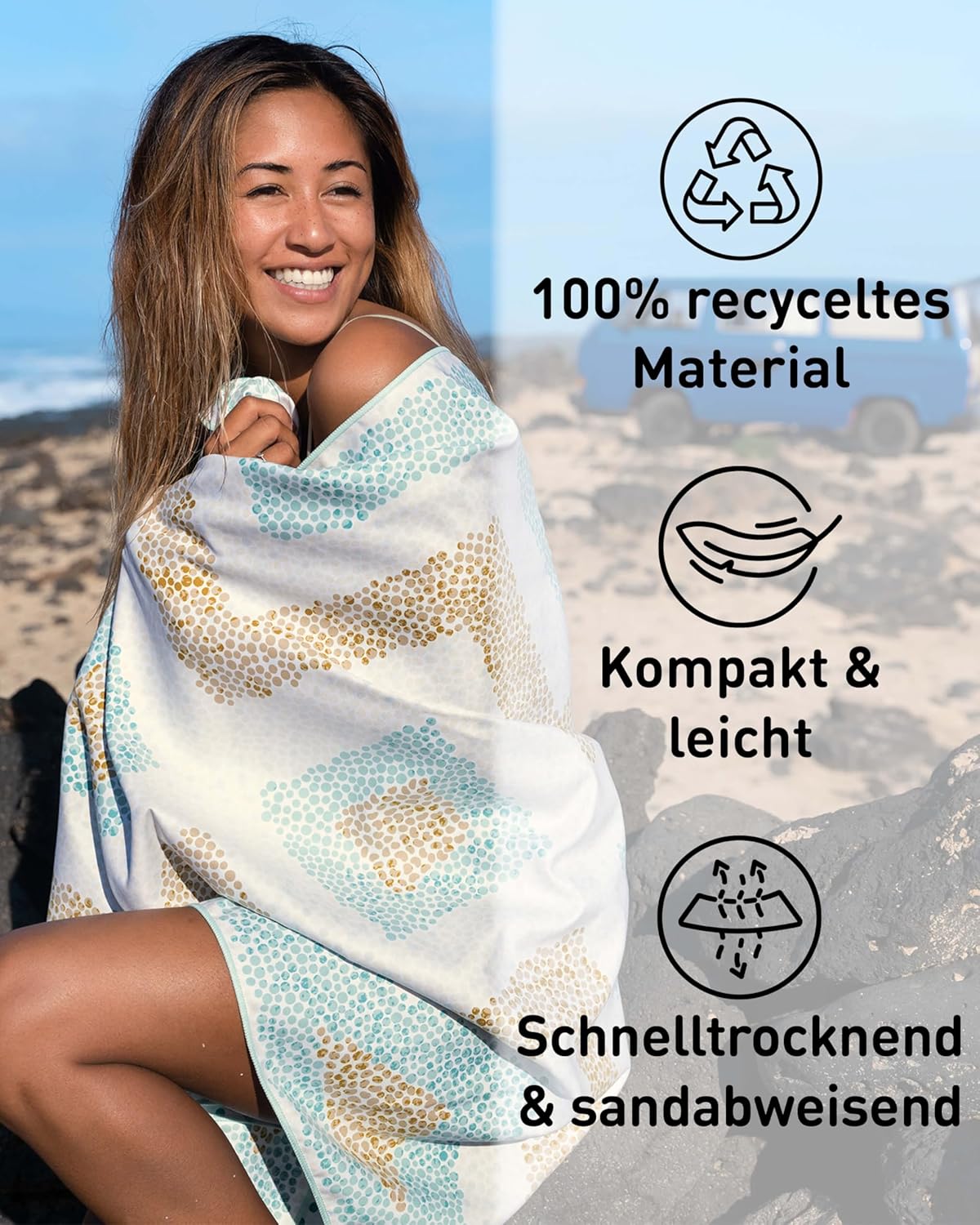 Schnelltrocknendes Strandhandtuch, 160cm x 90cm 28 Crocodile